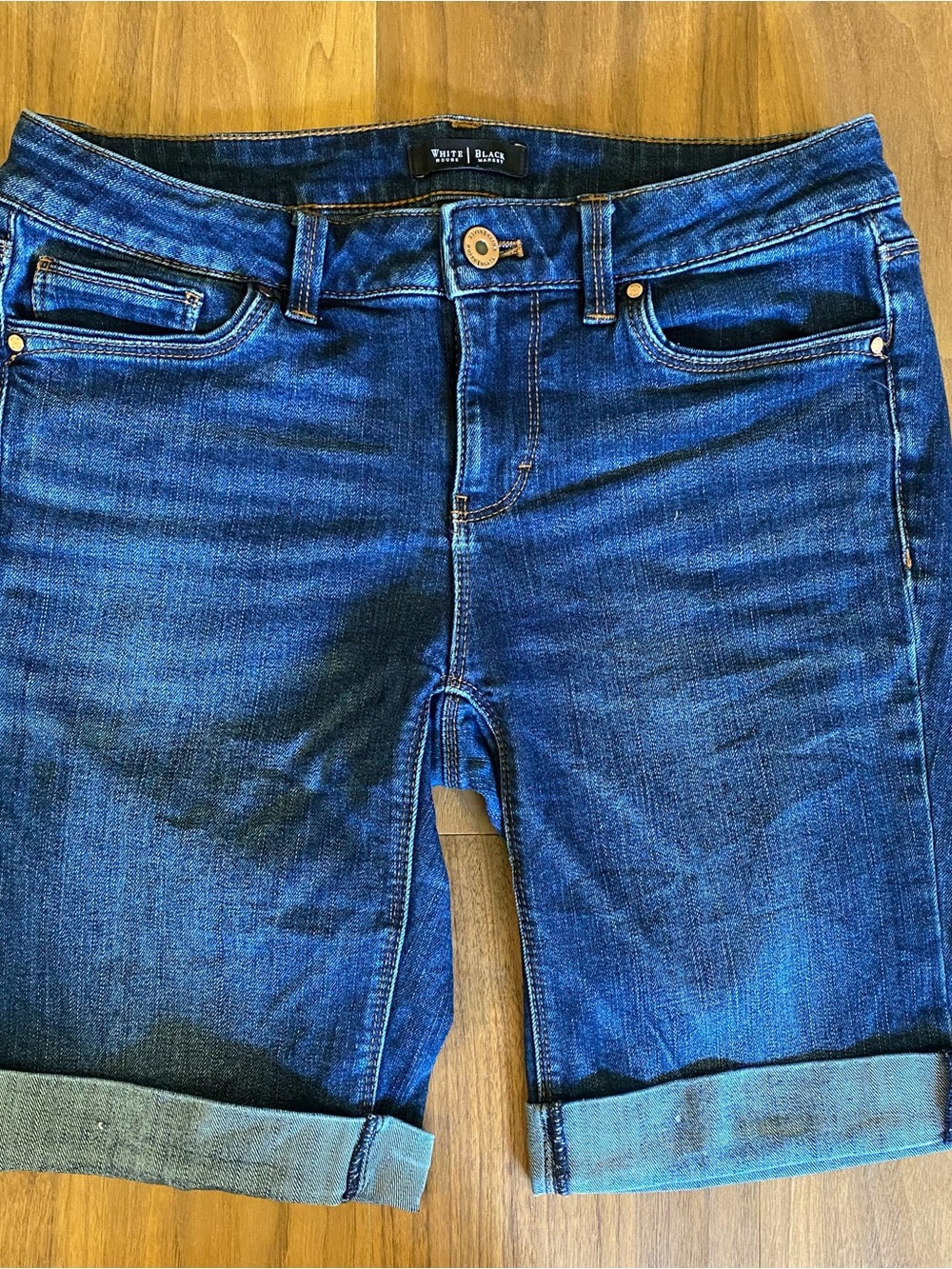 White House Black Market Denim Bermuda Shorts Size 2